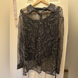 Elegant Black Lace Women's Top